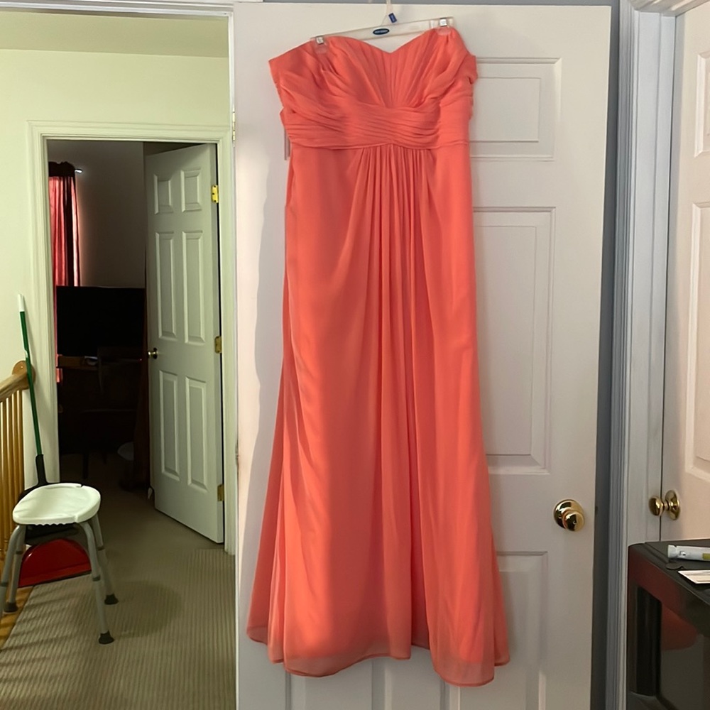 David Bridal Bridesmaid | Coral Dress| Size 16